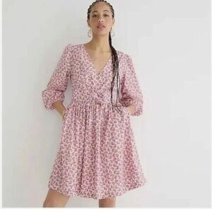 J. Crew Cotton Poplin Peony Paisley V Neck Long Sleeve Dress Nwt 10T